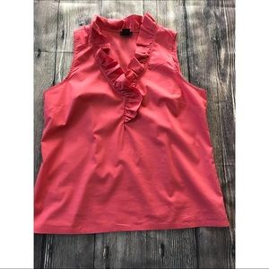 Ann Taylor coral ruffle top size 16